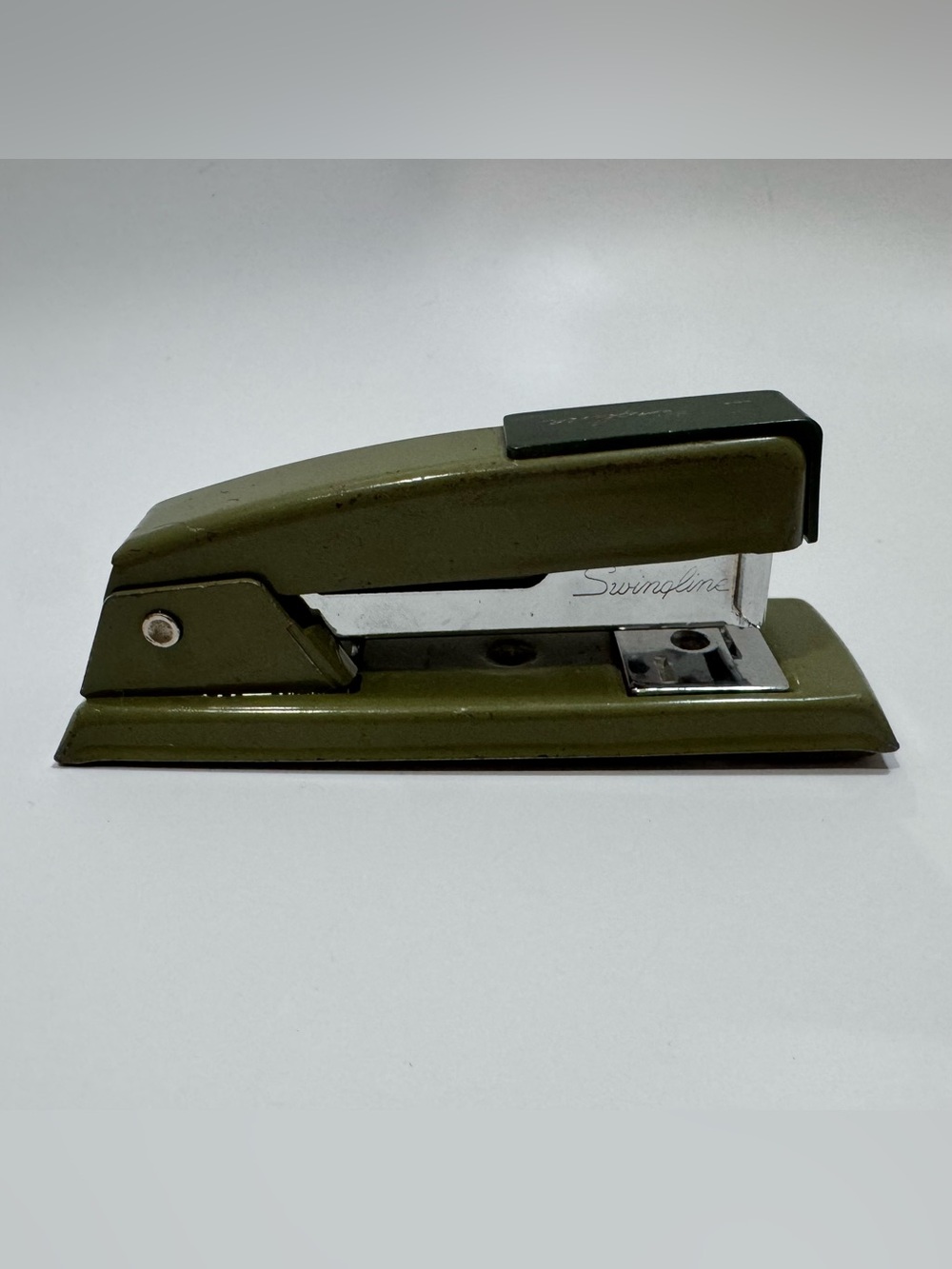 Swingline Compact Olive Green Desk Stapler Vintage Office ‘60s Work Organization